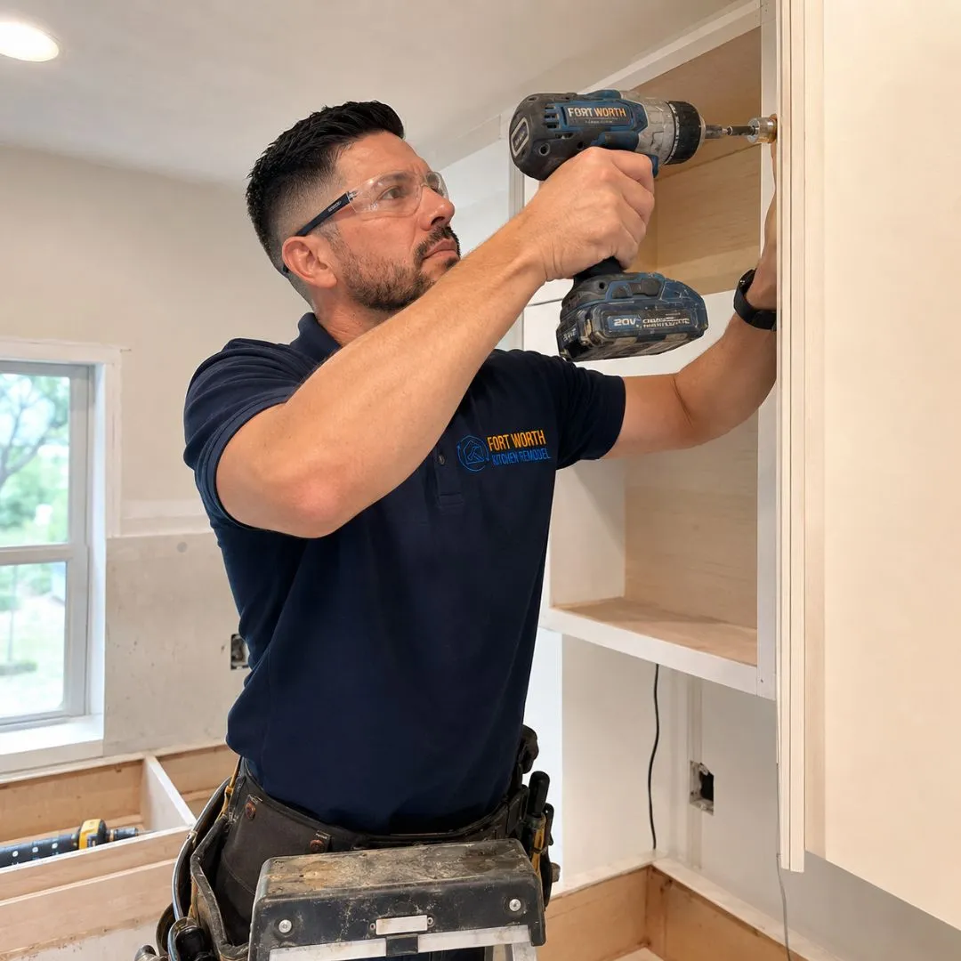 Custom kitchen cabinets and countertops installed by Fort Worth remodelers